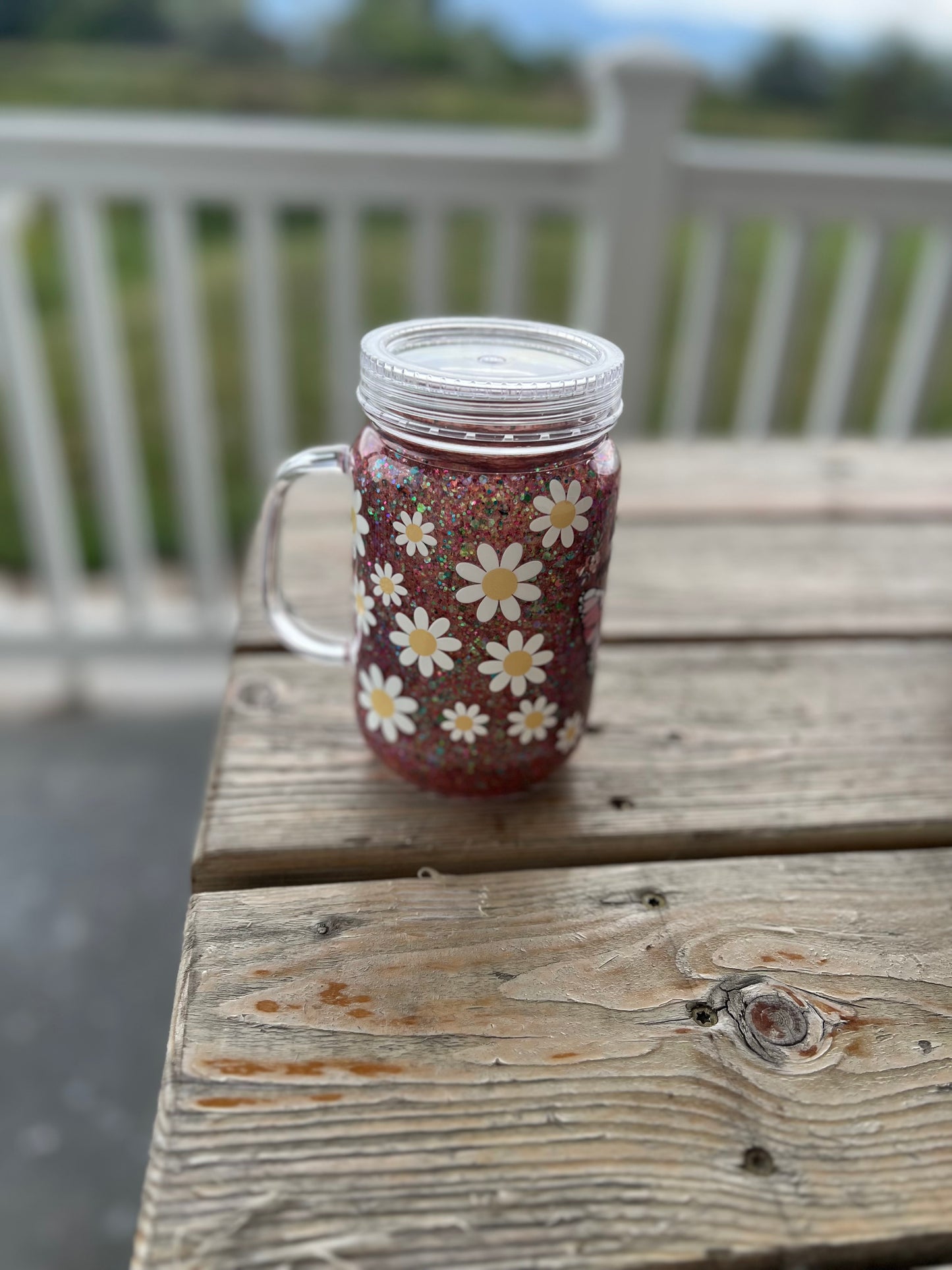 20oz “Be Real Not Perfect” With Daisies & Glow In The Dark
