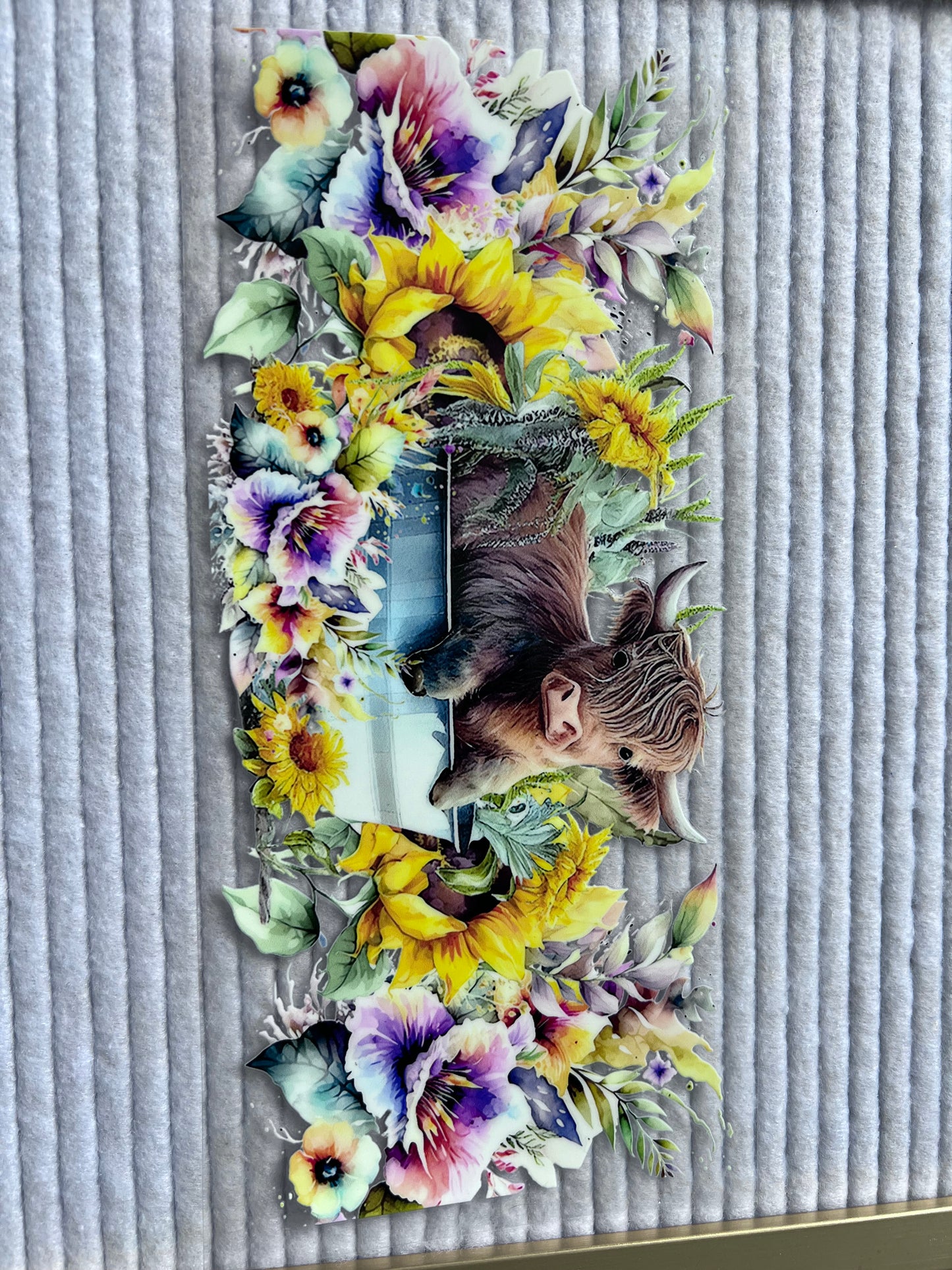 Highland Cow & Flowers