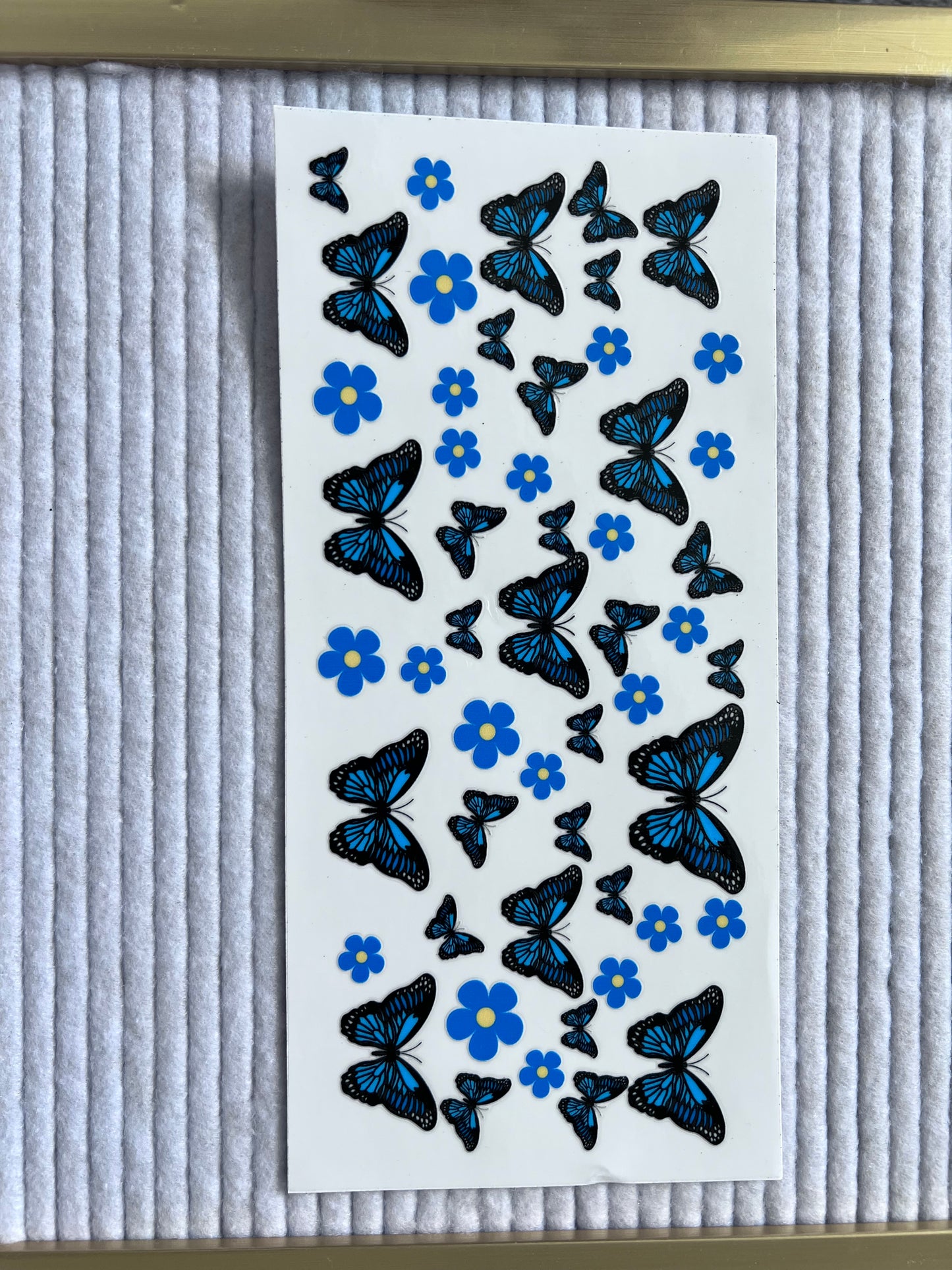Blue Butterflies & Flowers