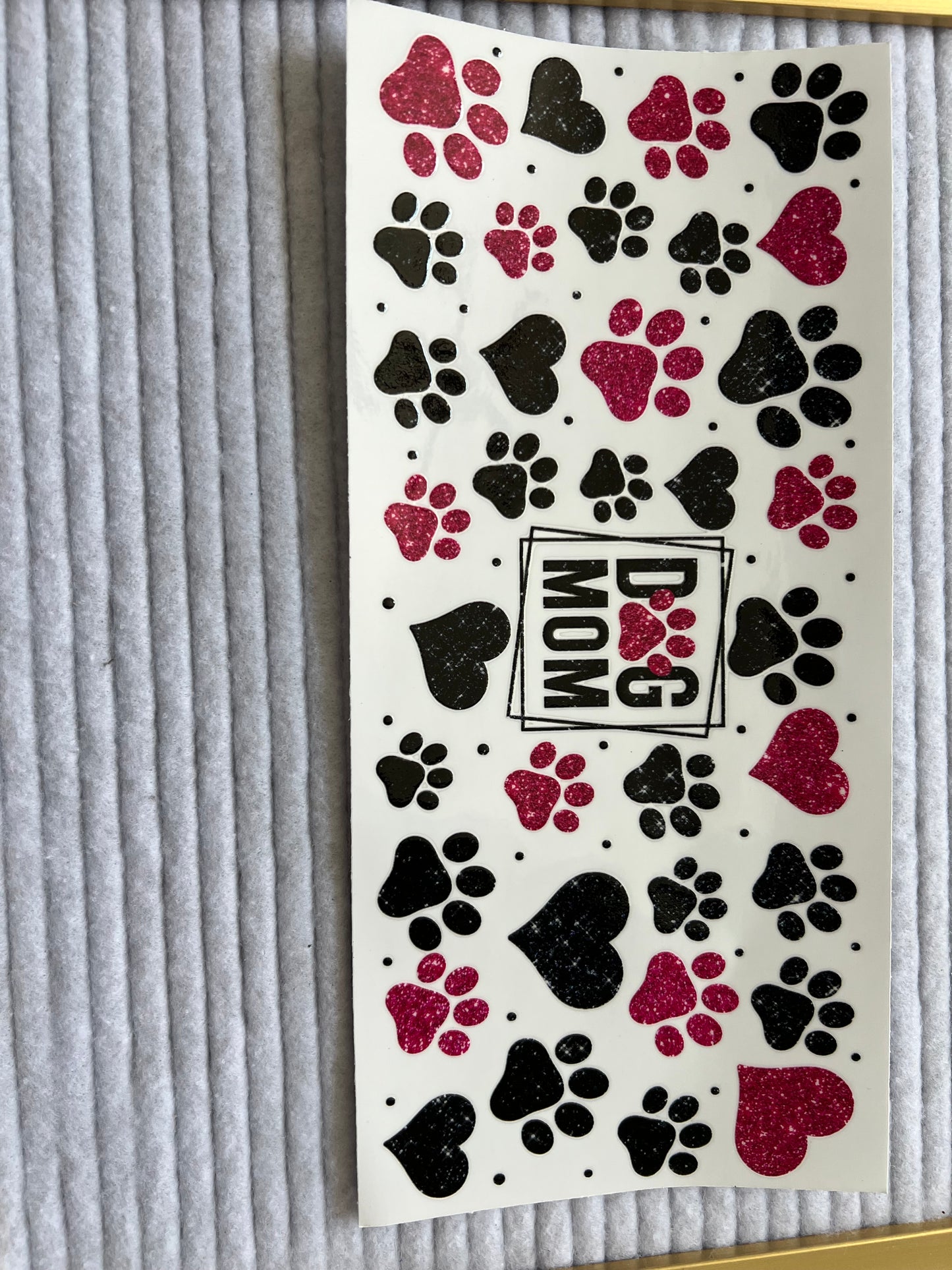 Dog Mom Pink/Black Paws & Hearts