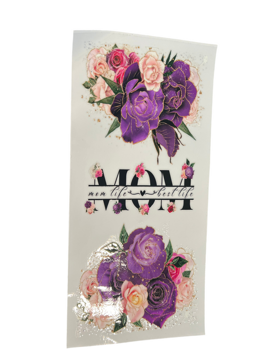 MOM Life Is The Best Life| Dark Pink, Purple, Light Pink Floral