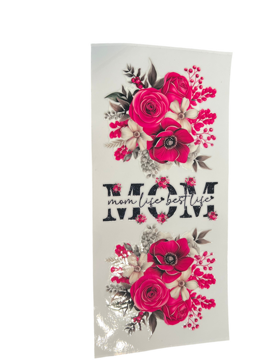 MOM Life Is The Best Life| Dark Pink Floral