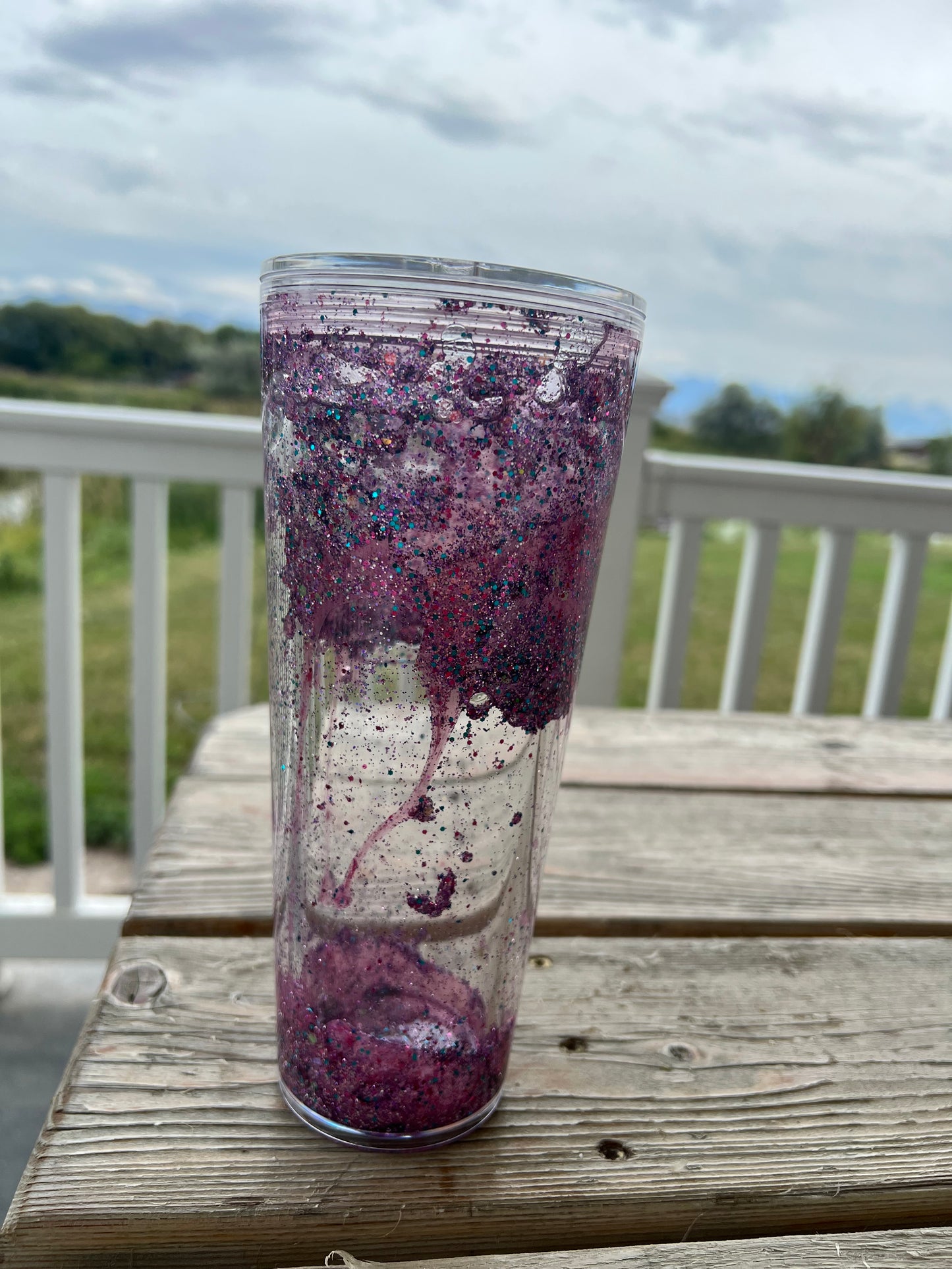 24oz Purple/Pink Lava Drip Glow In The Dark