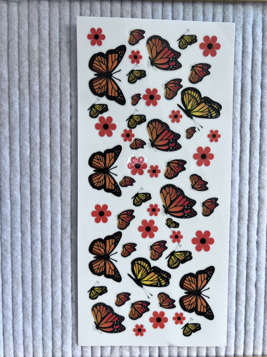 Orange + Yellow Butterflies & Flowers