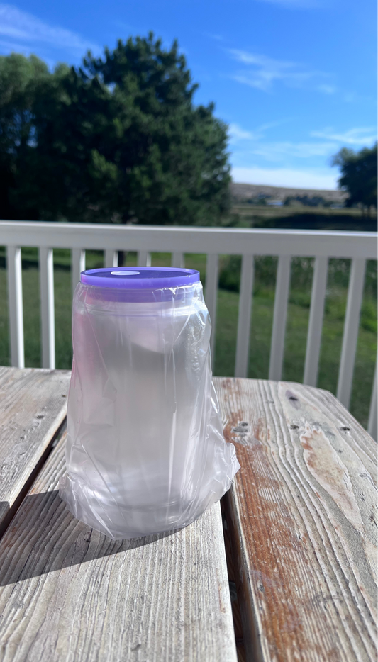 16oz Purple Lid & Straw