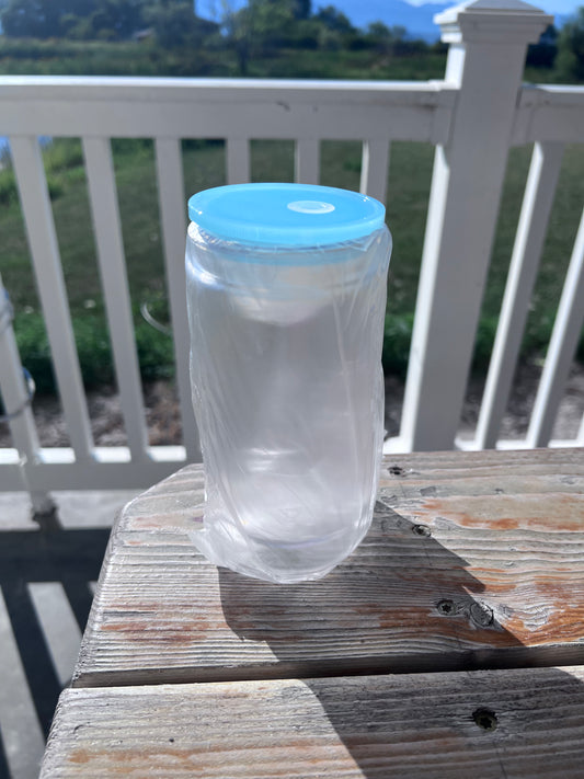 16oz Blue Lid & Straw