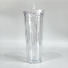 24oz Clear Cup W/Clear Lid & Straw (includes glitter, charms, and any other decorations)